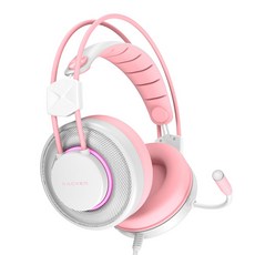 앱코 가상 7.1 진동 게이밍 헤드셋, 핑크, N800