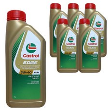 캐스트롤 엣지 티타늄 합성엔진오일 5W-40 1L 6개 차량 엔진 마모방지 뛰어난 보호 성능 자동차 관리, 1개, 5w40