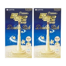 빼빼로 더블리치 솔티바닐라, 2개, 40g