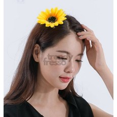 옵트샵 해바라기 머리핀 리얼형 파티용품