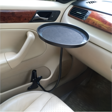 차량용 다용도 트레이 테이블 컵홀더 미끄럼방지 간식 화장품 수납 거치대, 블랙, 1개