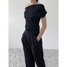 클루이가넷 / 투웨이 오프숄더 셔링 보트넥 반팔티 세트