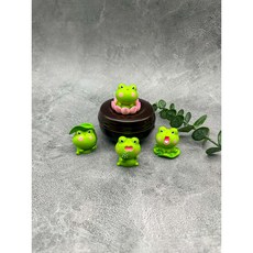 가지와나무 귀여운 행운 개구리 장식 인테리어소품 개업 선물 인형, 연밥마이크를든개구리