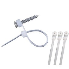 YIKANGHENG 고정 구멍 지퍼 타이 나사 구멍이 있는 14.9cm(5.9인치) 화이트 타이 100개 및 블랙 M4 x 12 100개(화이트) 315517 89571048