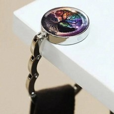 행복나무 패턴 접이식 가방 걸이 여행용 휴대용 고리 테이블 가장자리 수납 열쇠고리 219079, China Mainland, tree style 5