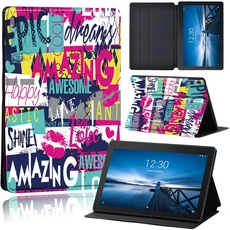 레노버 탭 M10 X605F X505F/탭 M10 PLUS X606F X/탭 E10 TB-X104F/TB-X104L 커버 가죽 낙서 사진 케이스 용, 06 graffiti015, 04 Tab M7