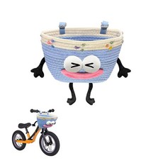 여아 및 남아용 아동용 자전거 바구니 면 로프 우븐 전면 밸런스 바이크 스쿠터를 위한 귀여운 장식 액세서리160933, 여아 및 남아용 아동용 자전거 바구니, 면 로프 우븐