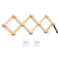 마켓플랜 자바라 원목 접이식 벽 옷걸이 중형, 우드, 1개