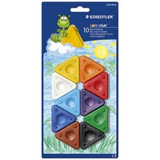 施德樓 STAEDTLER 快樂學園安全三角塗鴉蠟筆10色組 德國製 無毒安全 兒童繪畫塗鴉, 1個