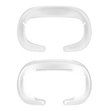 AMVR 矽膠面罩 適用 Quest 3 親膚舒適 柔軟易清潔, 白灰, 1個, UP102824001