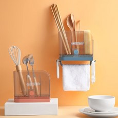 식기수납통 주방정리 인테리어 수저통 부착식 멀티 붙이는 붙착식 SG-3DP10-4841, 그린, 1개