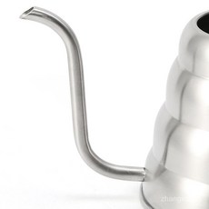 휴대용커피포트 커피포트 유리커피포트 1L1.2L 드립 주전자 온도계 차 백조 롱 넥 스테인레스 스틸 얇은 입 구즈넥, CN, 1.0L 블랙, 1개