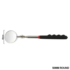 휴대용 텔레스코핑 유연한 헤드 검사 거울 LED 조명 포함 360 도 조절 가능 회전 보기 자동 수공구, 01 50mm round