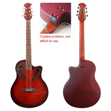재고 라운드 백 6 현 어쿠스틱 기타 38 인치 포크 블랙 라 고광택 결함, 01 38인치, 01 China Mainland, 04 M2 39Inch Red