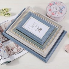 北歐風格木質相框, 1個, 灰白色,6寸(10*15CM)擺臺