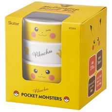 日本Skater 皮卡丘美耐皿兒童餐碗3入組 單碗容量270ml 輕巧耐用可堆疊, 1個, 皮卡丘（現貨/MSM4）, 皮卡丘（現貨/MSM4）