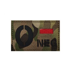 桃園出貨-MC CP迷彩血型 A- B- AB- O- NEG紅外反射胸章魔鬼氈戶外包貼士氣魔鬼氈臂章 士氣魔鬼氈, M00241-20O-   反光大號血型