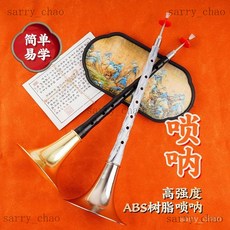 精選初學者嗩吶樹脂烏木學生民族吹奏樂器成人入門D調降B調中號喇叭, 樹脂【仿紫檀木】降B調,鍍銀碗+全贈品, 1個