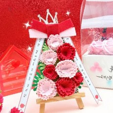 꽃 티아라 장식 미니 화환 만들기 체험 키트 어버이날 스승의날 감사 선물 공예, 1개