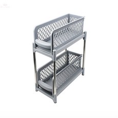 다용도 슬라이딩 선반 수납함 주방 정리용 양념통 정리 수납정리함 그레이 색상