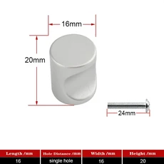 QVWN-간단한 알루미늄 합금 단일 구멍 작은 색 둥근 드로잉 핸들 부엌 캐비닛 신발 옷장 문 서랍, 10 AB23-29