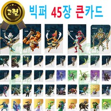 젤다의 전설 아미보 카드 45장 세트 야생의 숨결 왕국의 눈물 왕눈 야숨 호환 티어스 오브 더 킹덤 브레스 오브 더 와일드 지혜의 투영 황혼의 공주 40피규어 링크 가디언 우르보사, 큰카드 (판매자 빅퍼에서 구매시에만 정품), 1개