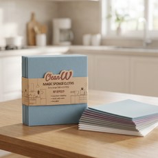 클린더블유 매직블럭 행주 찌든때 기름때 매직행주 요술행주 멜라민 스펀지 주방 청소, 20개 20개