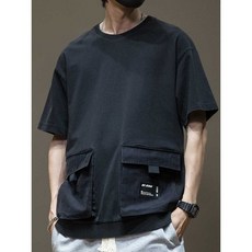 입체포켓 반팔 티셔츠 심플 댄디 다이나믹 헤비