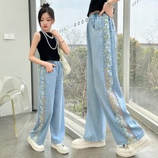 女童薄款天絲牛仔褲2024夏季新款洋氣中大童寬鬆休閒兒童夏裝褲子 HD8S