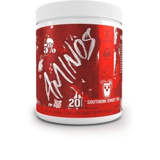 5% Nutrition Code Red Aminos BCAA & EAA 운동 후 회복 파우더 | 남성 및 여성용 풀 스펙트럼 필수 아미노산 복합체 (남부 스위트 티), 224g, 1개