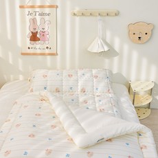 베베누보 차렵 블랭킷 아기이불 모달 순면 사계절 신생아담요, 알파벳다이노