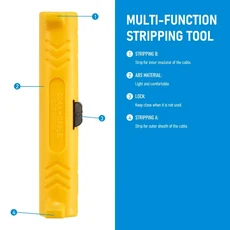 전기 와이어 스트리퍼 펜 네트워크 케이블 도구 커터 로터리 동축 커팅 머신, 01 YELLOW, 1