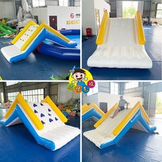 대형 워터 슬라이드 에어바운스 미끄럼틀 야외 클라이밍 행사, 4.5-2-1.9미터 흰색, 1개