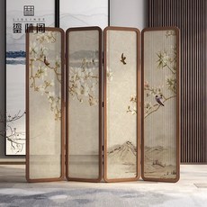 實木摺疊移動隔斷，簡約現代中式客廳玄關臥室茶室遮擋屏風, 1個