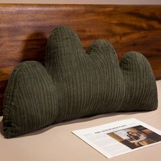 DZER 인테리어 패브릭 등받이 쿠션 파도 모양 등받이 베개 거실 침실 소파용