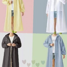 전신 방수 투명 후드 긴팔 야외 활동 우천 대비 남녀 공용 휴대용 간편 착용, 1개, 상세페이지 참조