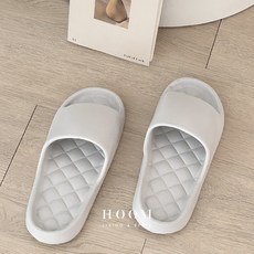 HOOM 柔軟菱格紋室內浴室止滑拖鞋, 1個, 海鹽灰｜42-43, 海鹽灰