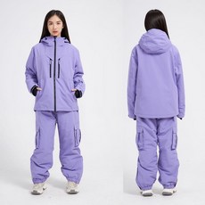 커플 스키복 세트 빅사이즈 보드복 오버사이즈 남녀공용 스노우보드복 스키 방한 보온 방풍, 1개, 1. 라이트퍼플