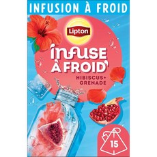 프랑스 립톤 Lipton Hibiscus Pomegranate Cold Infusion 히비스커스 석류 콜드 인퓨전 아이스티 티백, 2개, 15개입