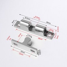 43 50 60 구리 캐치 도어 스프링 래치 옷장 비즈 더블 내구성 70MM 터치 캐비닛 자동 클립 찬장, sliver 50MM, 1개