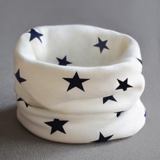 목도리 겨울 방한 머플러 남아 여아 순면 보온 귀보호 넥워머, 화이트-스타