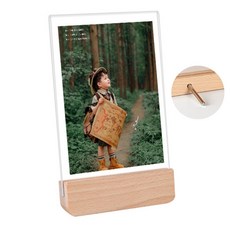 마벨인홈 원목 감성 탁상용 아크릴 스탠드 액자 세로형, 1개, 내추럴