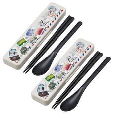 Skater 便當餐具組, 2個, 餐具盒+筷子+湯匙, 迪士尼100週年紀念