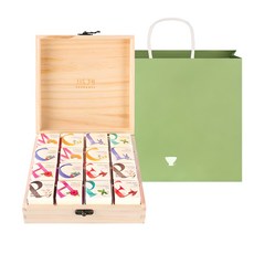 쌍계명차 큐브 우드 선물세트, 16p + 쇼핑백, 1세트