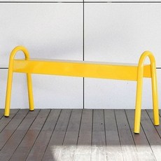 정원 발코니 벤치 긴의자 공공장소 펜션 테라스 색상 의자 야외 철제 스 흰색 맞춤 엔틱, 옐로우90 x 35 x 56cm