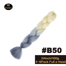 긴 보라색 24인치 점보 브레이드 익스텐션스 합성 브레이딩 헤어 아프로 옴브레 컬러 카네칼론 헤어 어린이, 01 24인치, 01 1개/묶음, 28 B50