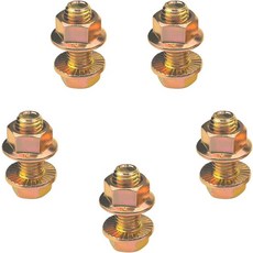 Bawkars 10 PCS M10-1.5X30mm 배기 매니폴드 볼트 10.9 등급 육각 플랜지 헤드 하드웨어 키트 미끄럼 방지 너트 나사 대부분의 자동차 모델에 범용 장착골드, M12-1.75X30mm, Gold