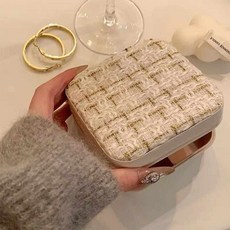 小香風戒指首飾盒 - 整齊收納 便攜外出 高質感飾品收納盒, 1個, 飾品收納盒-米色, 米色