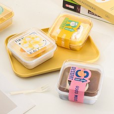심플한 정사각 화이트 티라미스 베이커리 포장 용기 롤케이크 케이스 400ml, 1개, 1개입