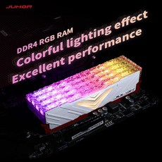 JUHOR 듀얼 채널 메모리 램 데스크탑 메모리 램 RGB DDR4 8GB X2 16GB X2 3200MHz 3600MHz 키트, 02 White 3200 8GX2pcs, 02 White 3200 8GX2pcs, 한개옵션1
